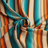 Foulard Deluxe en Satin 44x44'' - Turquoise Serape